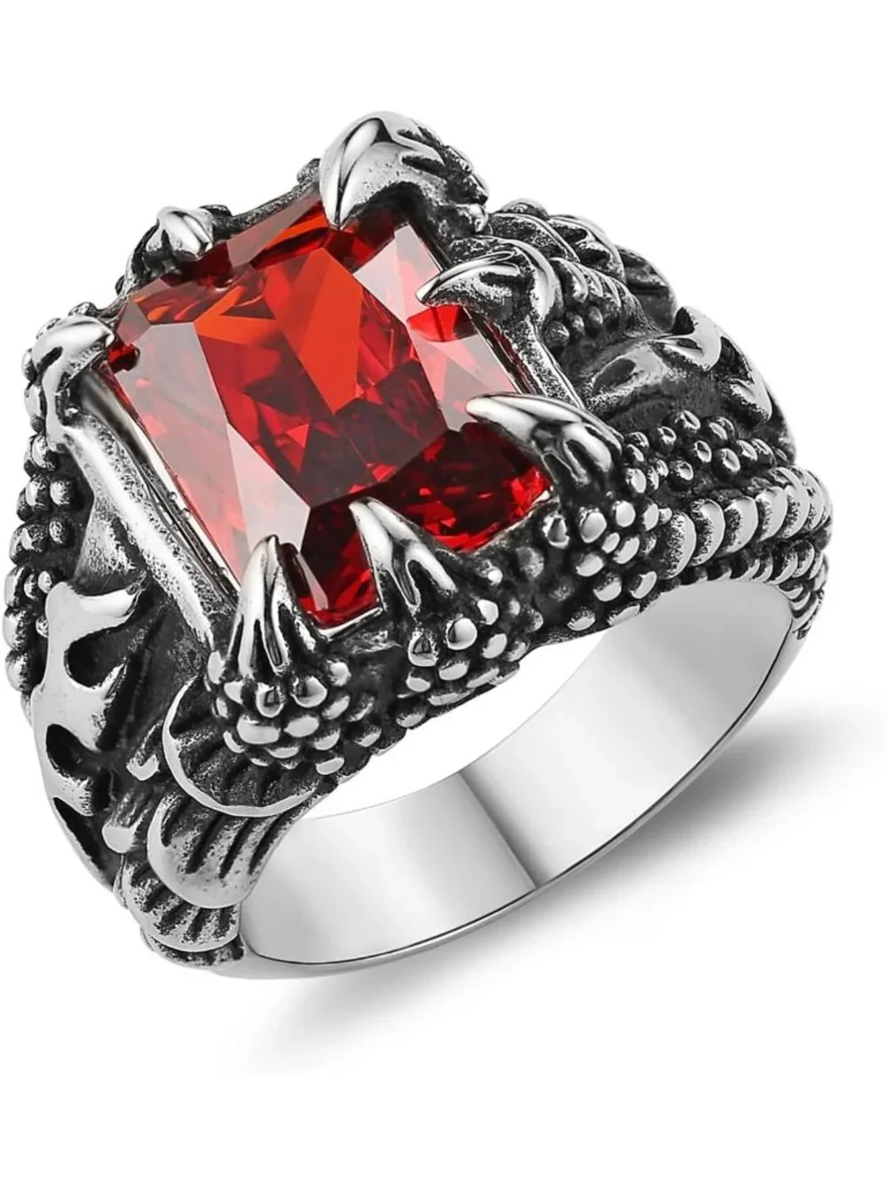 Gothic Punk Devil's Eye Ring for Men - Stainless Steel Biker Jewelry Gift